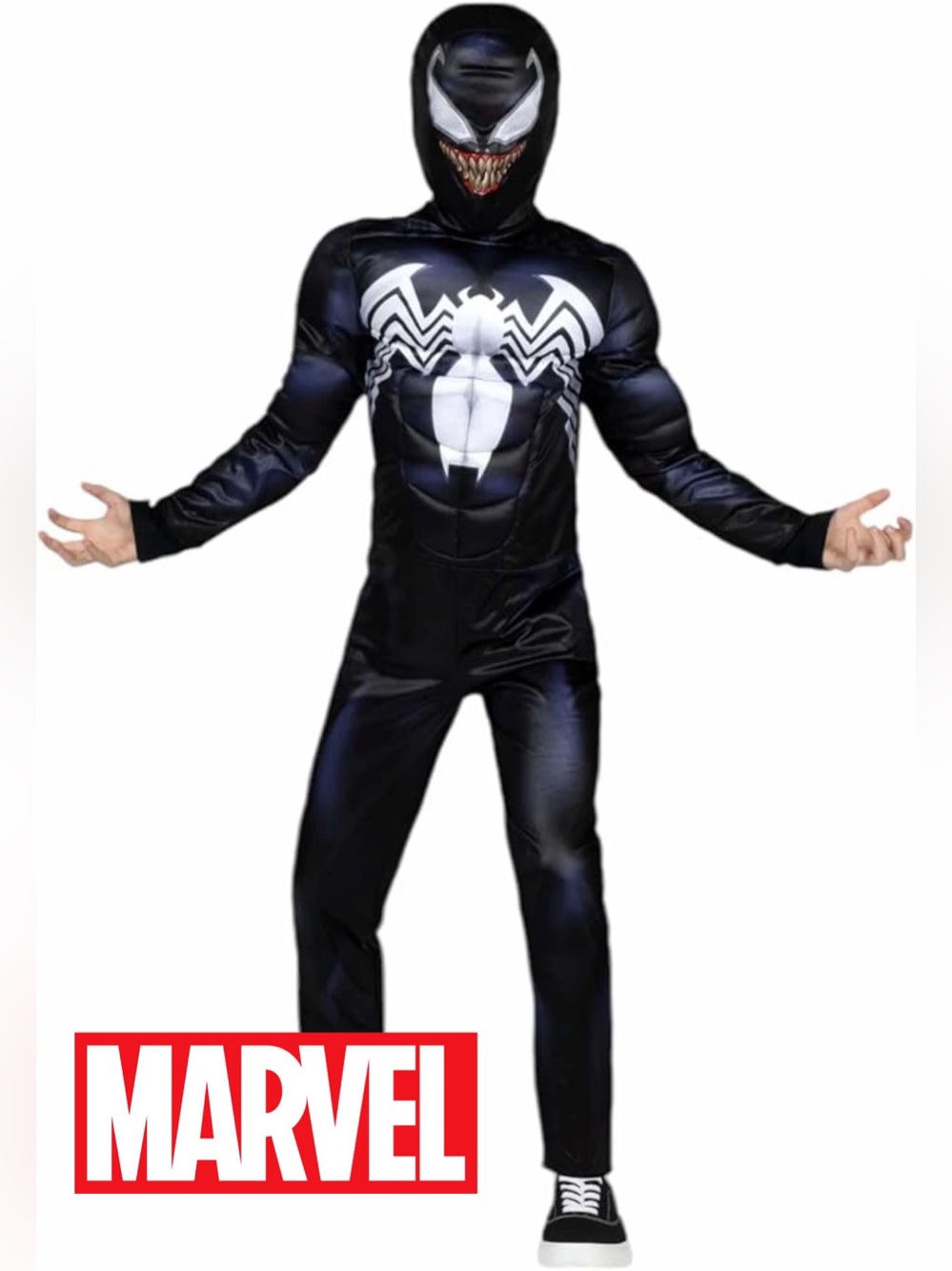 🖤 Jazwares Marvel Venom Boys Halloween Costume Youth Small Padded Jumpsuit